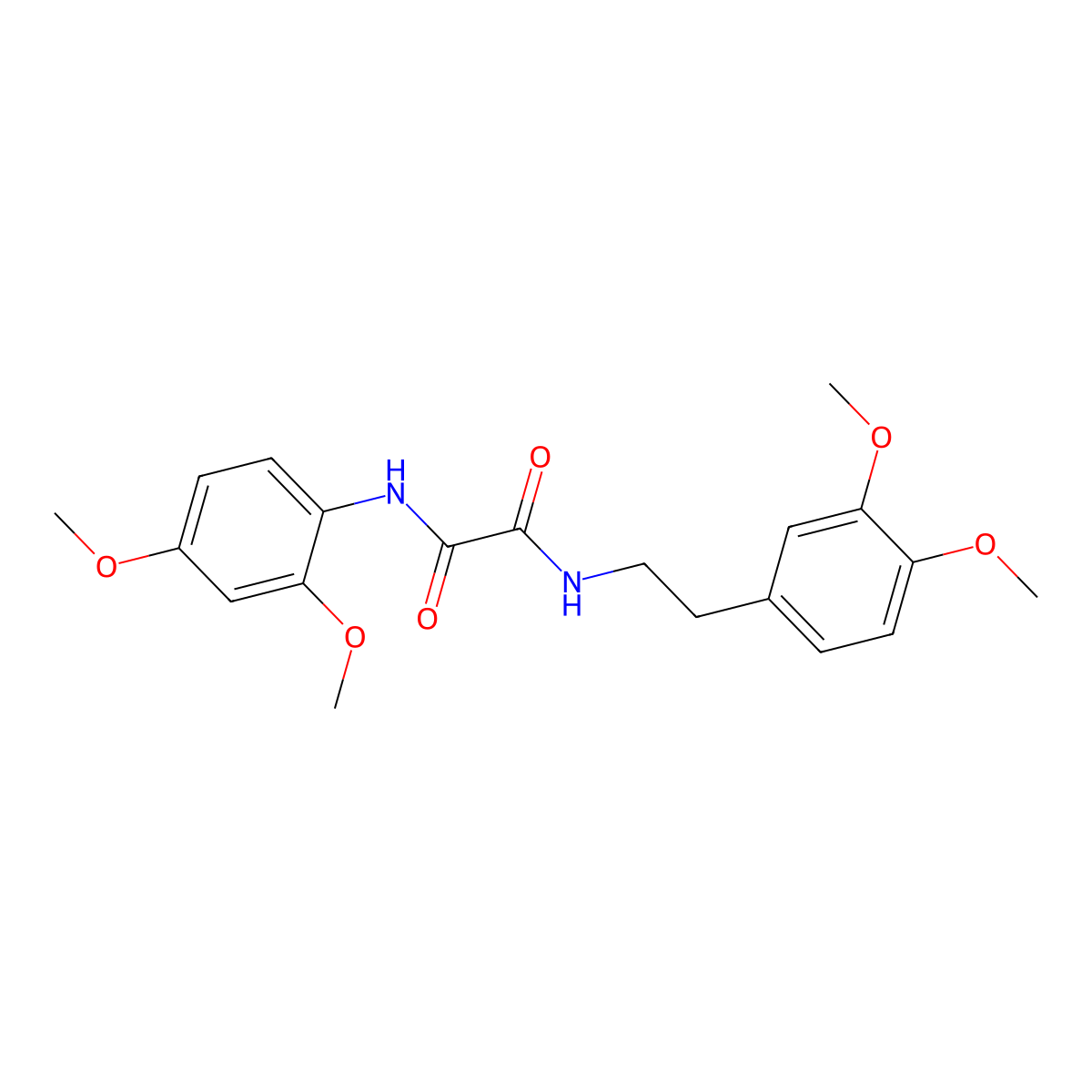 N'-(2,4-dimethoxyphenyl)-N-[2-(3,4-dimethoxyphenyl)ethyl]oxamide molecular structure, CAS 6239-88-9