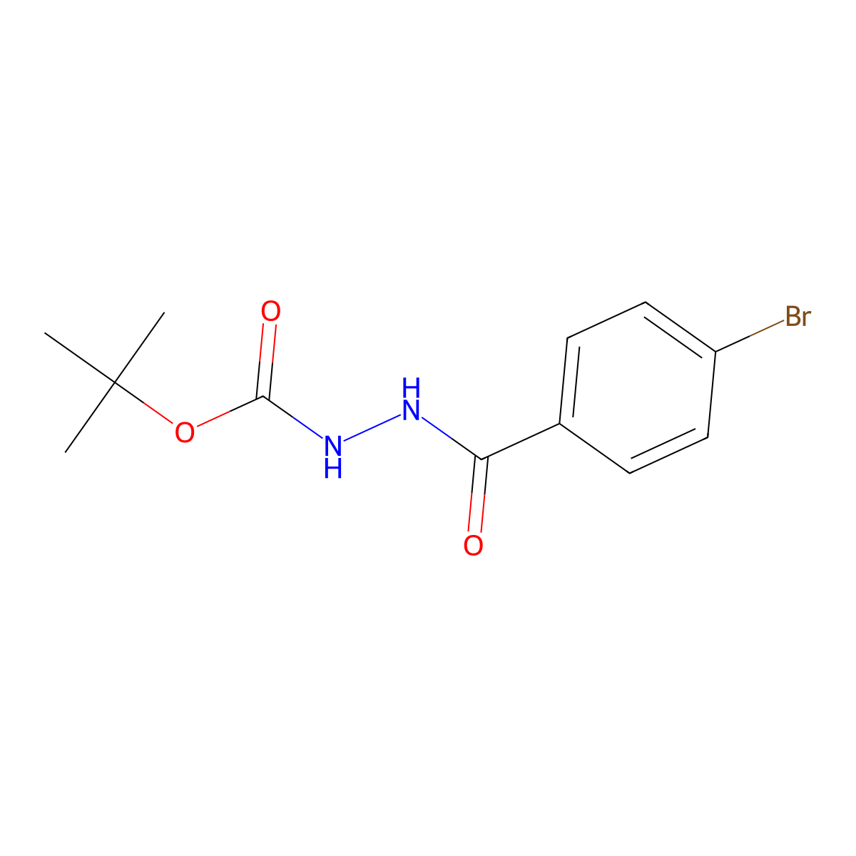 Tert-butyl 2-(4-bromobenzoyl)hydrazinecarboxylate molecular structure, CAS 623907-59-5