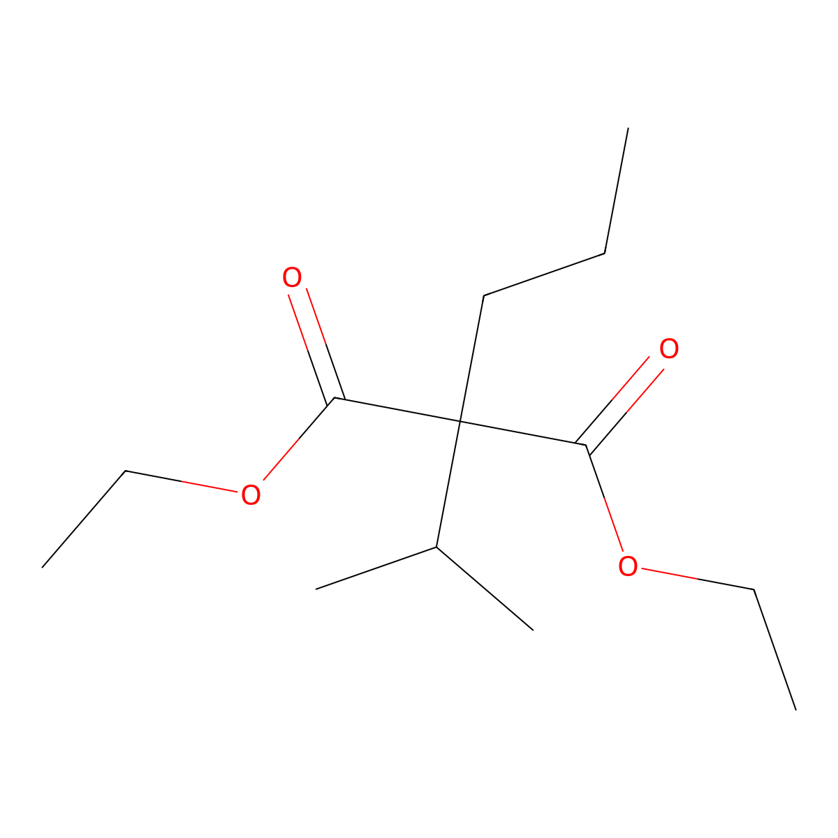 Diethyl 2-isopropyl-2-propylmalonate molecular structure, CAS 62391-98-4