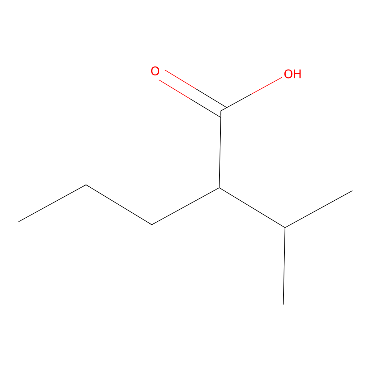 2-(1-Methylethyl)pentanoic acid molecular structure, CAS 62391-99-5