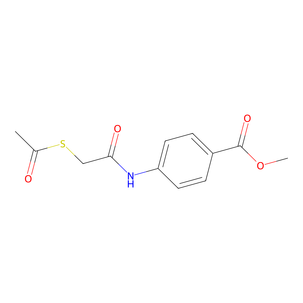 Methyl 4-[2-(acetylsulfanyl)acetamido]benzoate molecular structure, CAS 62393-20-8