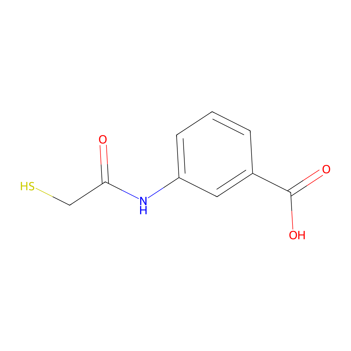 Benzoic acid, 3-[(mercaptoacetyl)amino]- molecular structure, CAS 62393-22-0