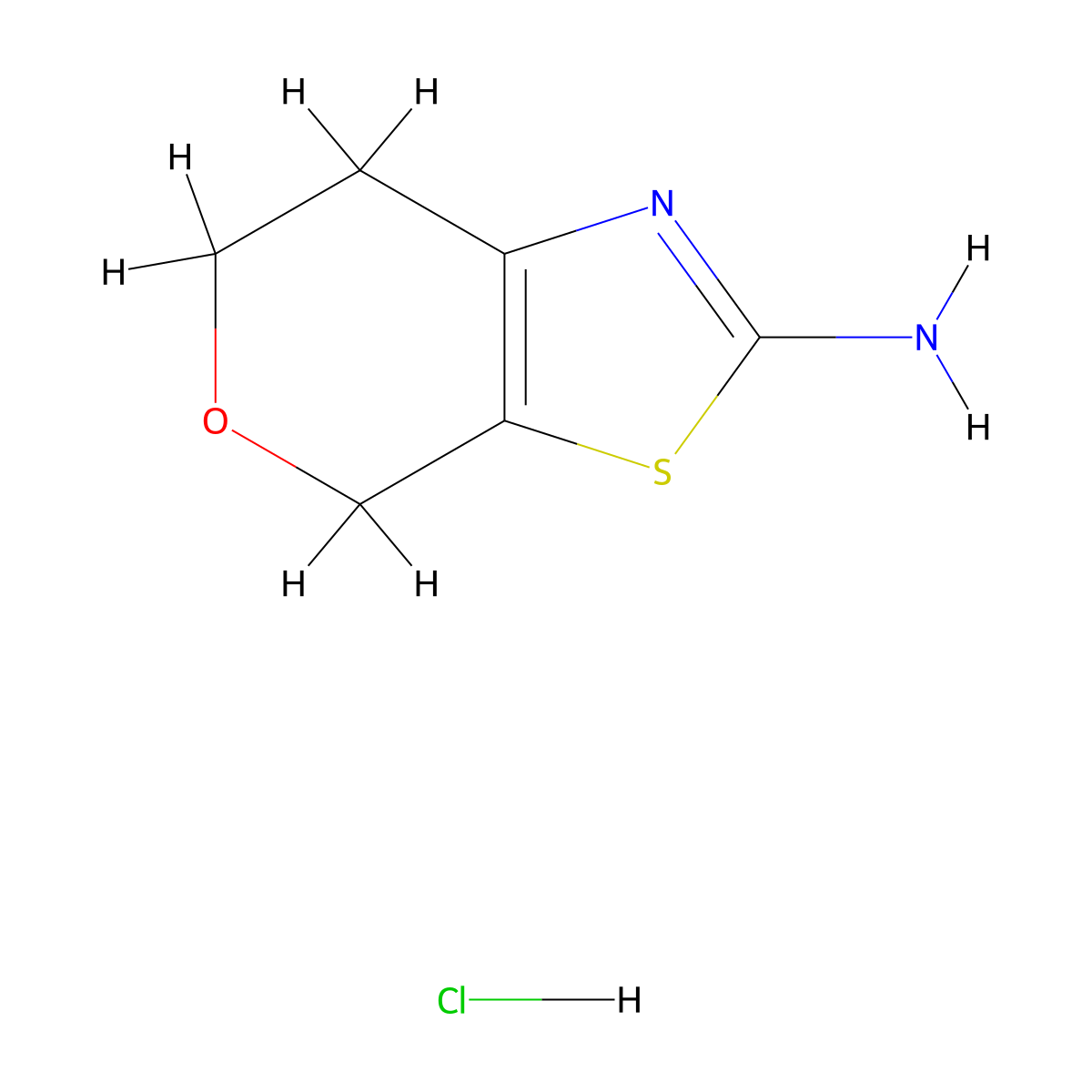 6,7-dihydro-4H-pyrano[4,3-d]thiazol-2-amine hydrochloride molecular structure, CAS 623931-31-7