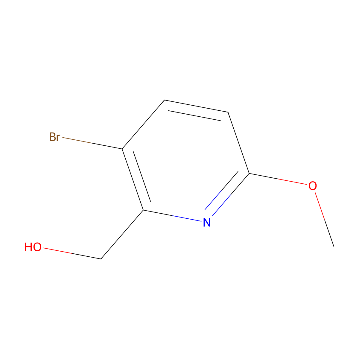 (3-Bromo-6-methoxypyridin-2-yl)methanol molecular structure, CAS 623942-84-7