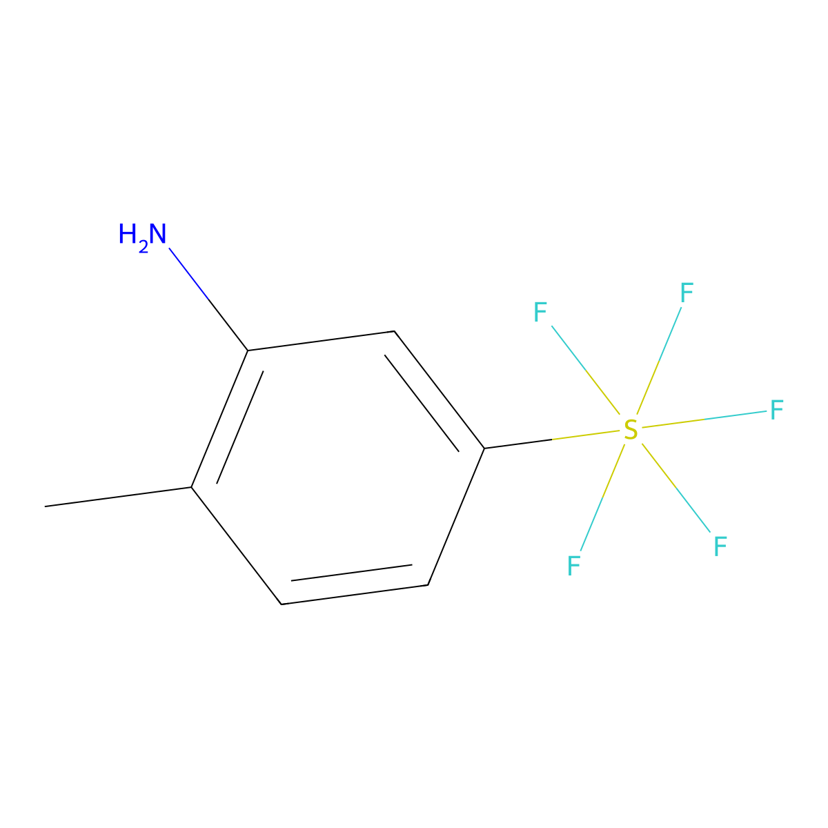 2-Methyl-5-(pentafluorosulfur)aniline molecular structure, CAS 623943-52-2