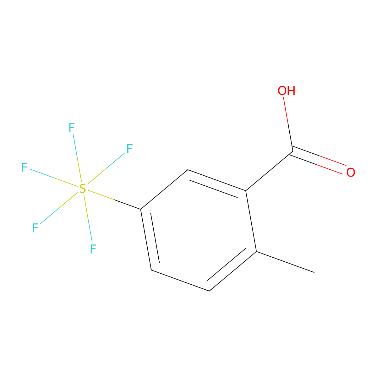 2-Methyl-5-(pentafluorosulfur)benzoic acid molecular structure, CAS 623943-54-4