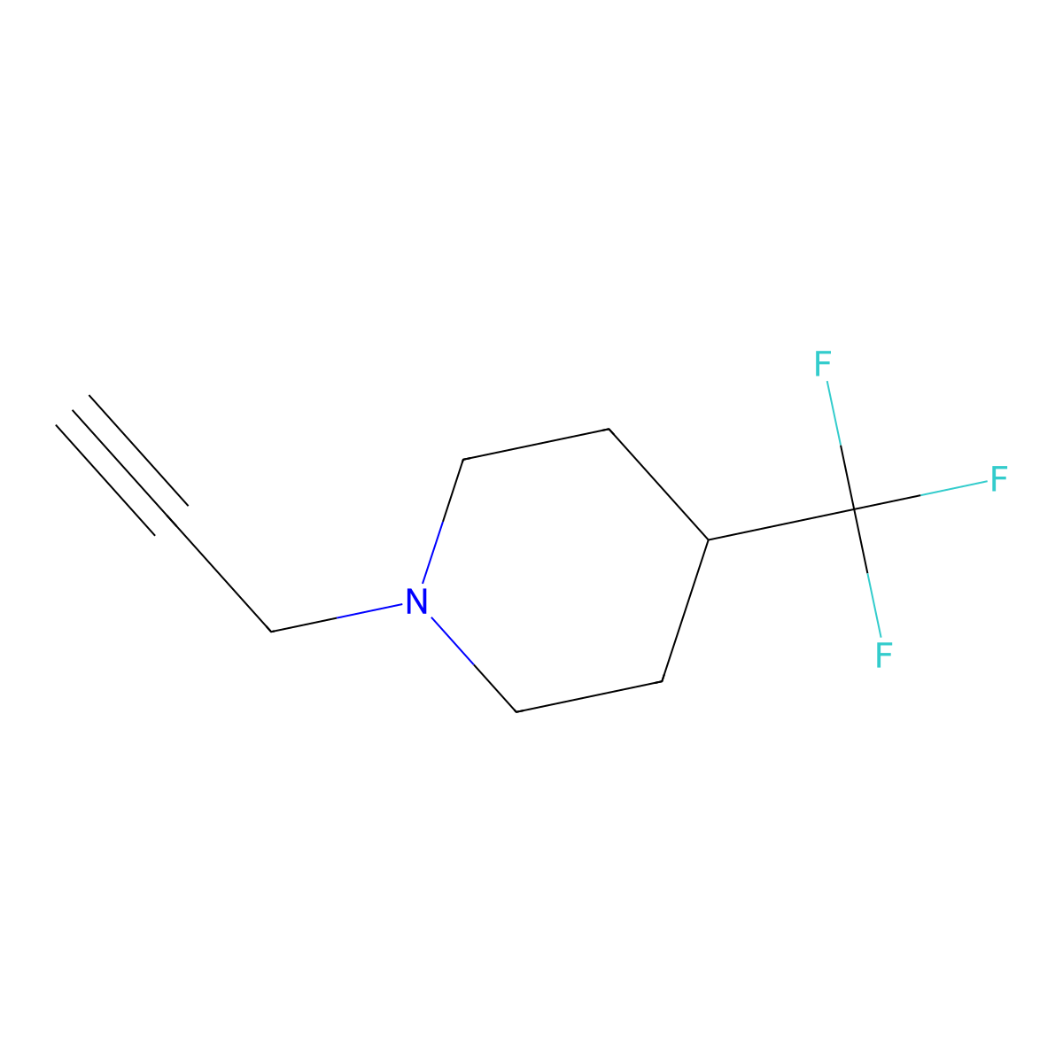 1-(Prop-2-yn-1-yl)-4-(trifluoromethyl)piperidine molecular structure, CAS 623948-94-7