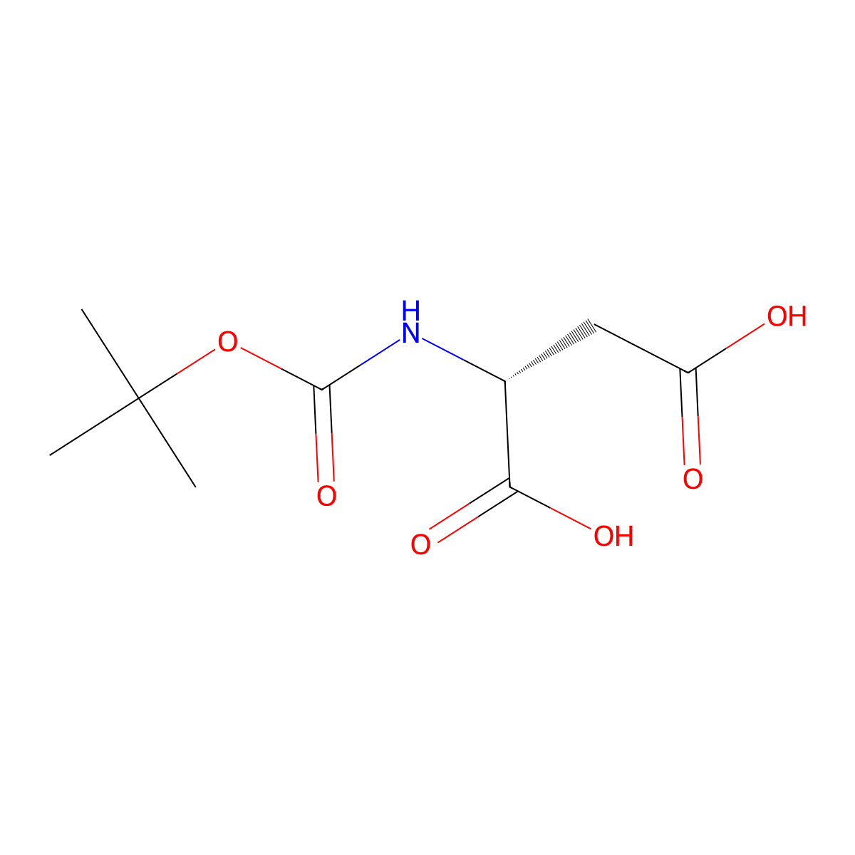 Boc-D-Aspartic acid molecular structure, CAS 62396-48-9