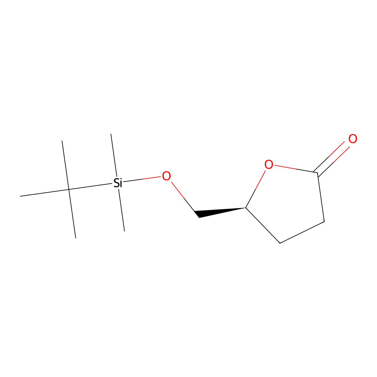 (5S)-5-{[(tert-butyldimethylsilyl)oxy]methyl}oxolan-2-one molecular structure, CAS 62396-80-9