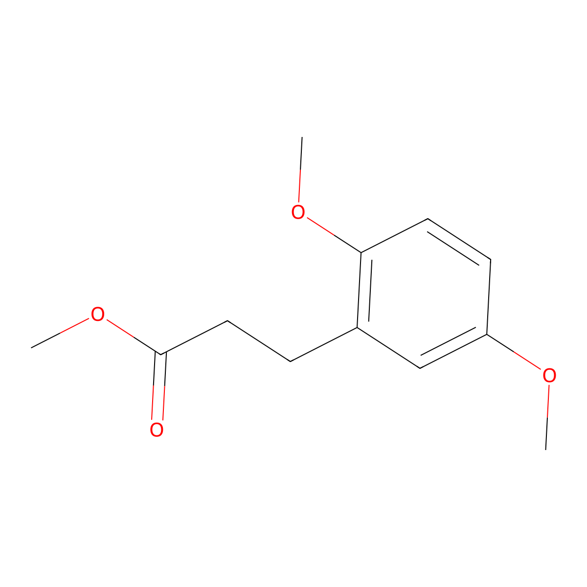 Benzenepropanoic acid, 2,5-dimethoxy-, methyl ester molecular structure, CAS 62397-61-9