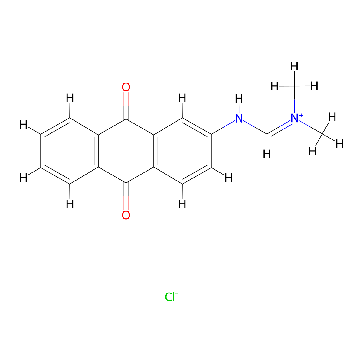 Ammonium, ((N-anthraquinon-2-YL)aminomethylene)dimethyl-, chloride molecular structure, CAS 62399-48-8