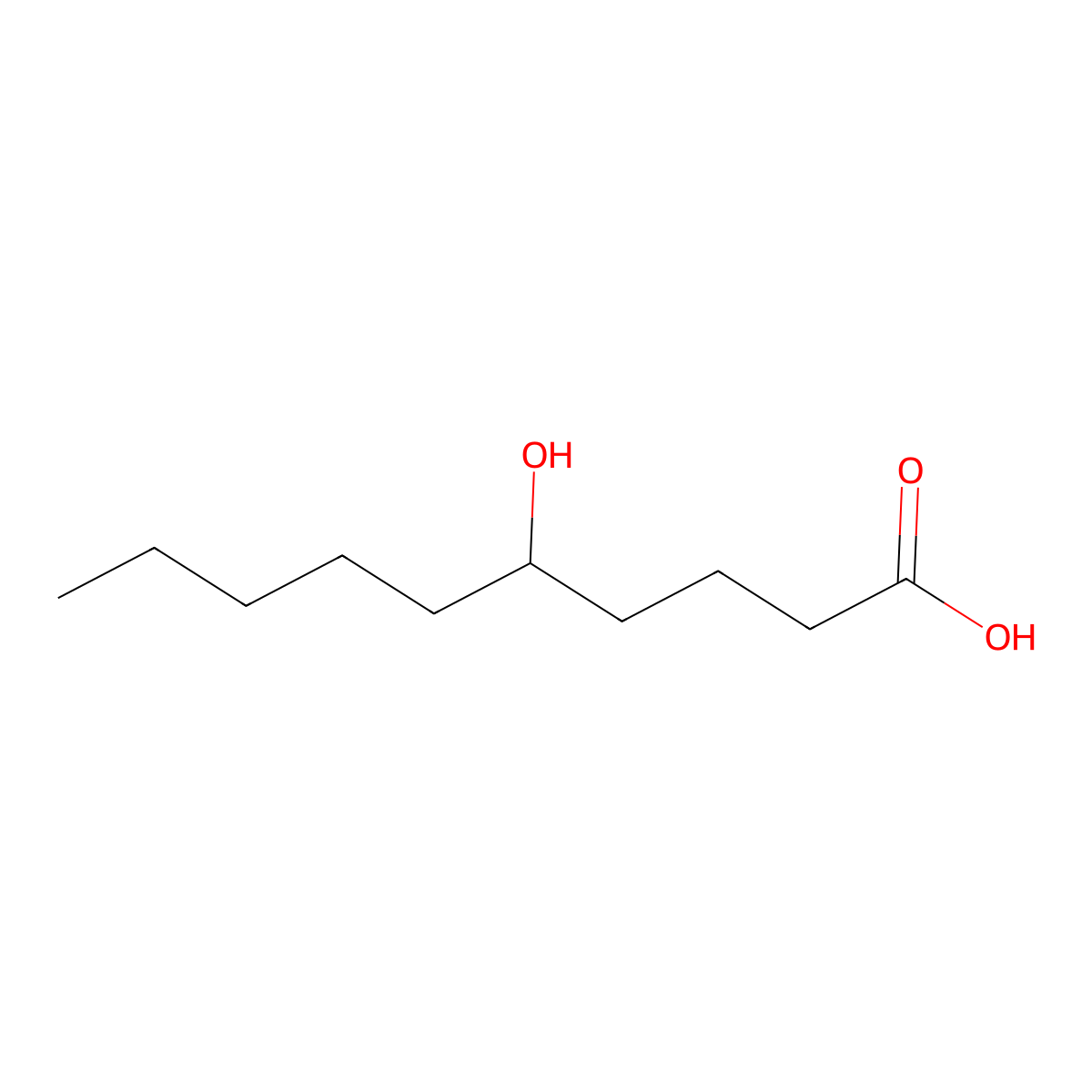 5-Hydroxydecanoic acid molecular structure, CAS 624-00-0