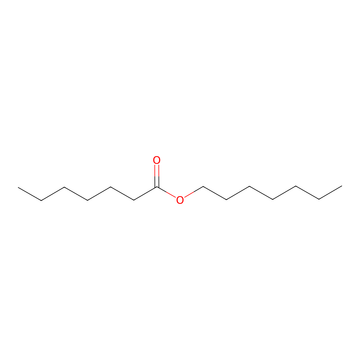 Heptyl heptanoate molecular structure, CAS 624-09-9