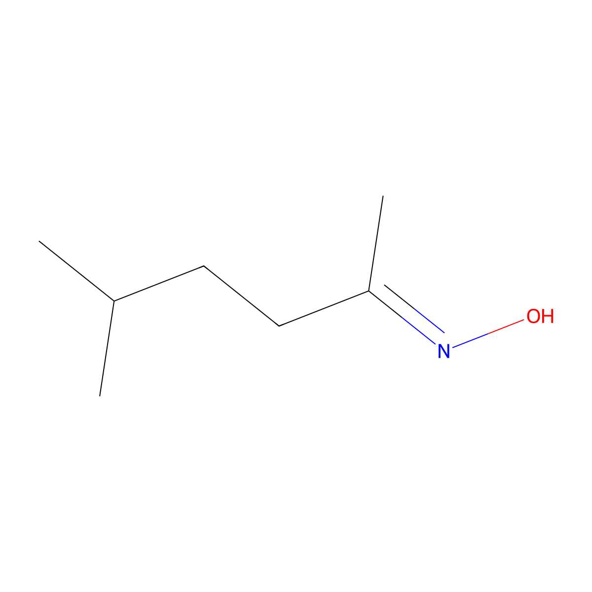 2-Hexanone, 5-methyl-, oxime molecular structure, CAS 624-44-2