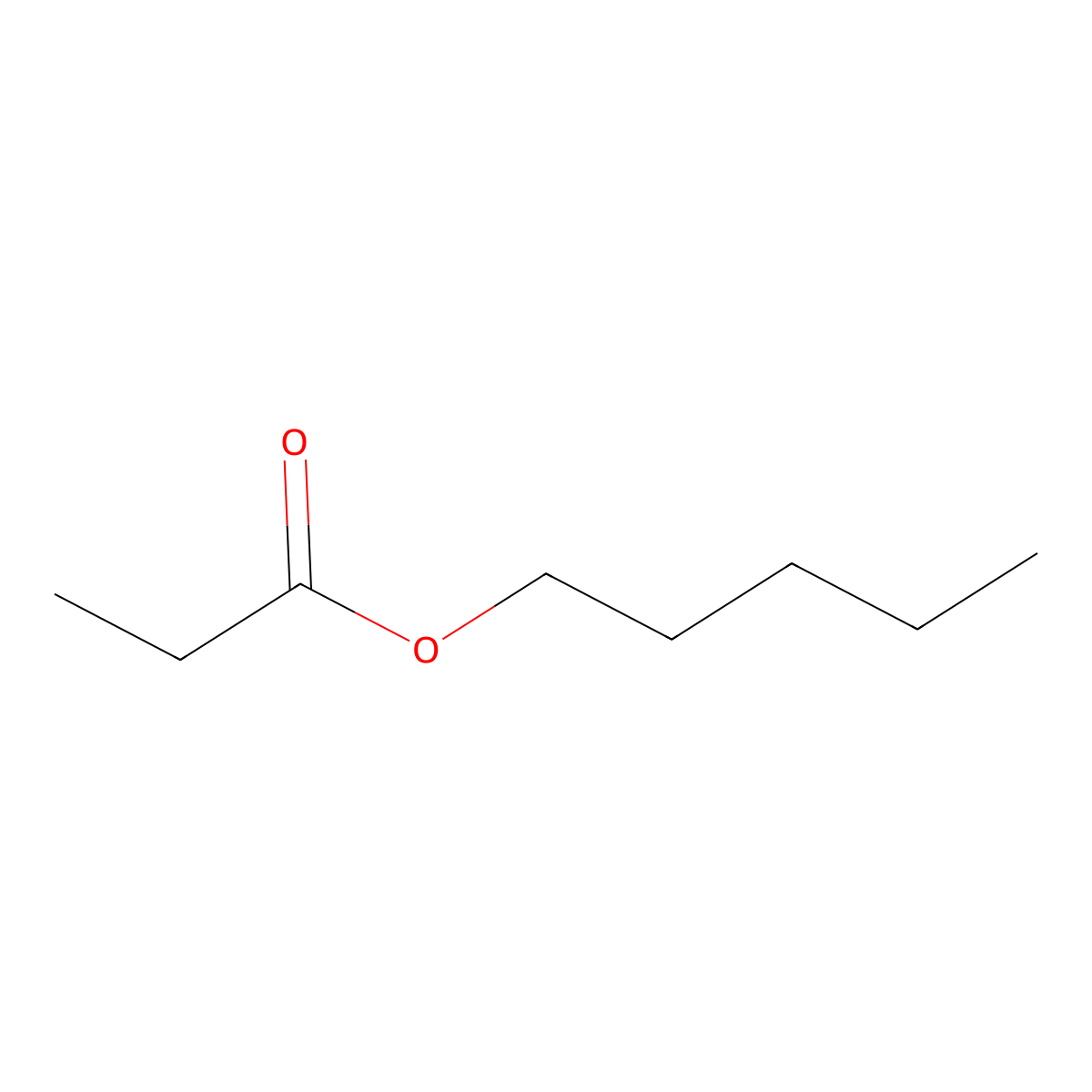 Amyl propionate molecular structure, CAS 624-54-4