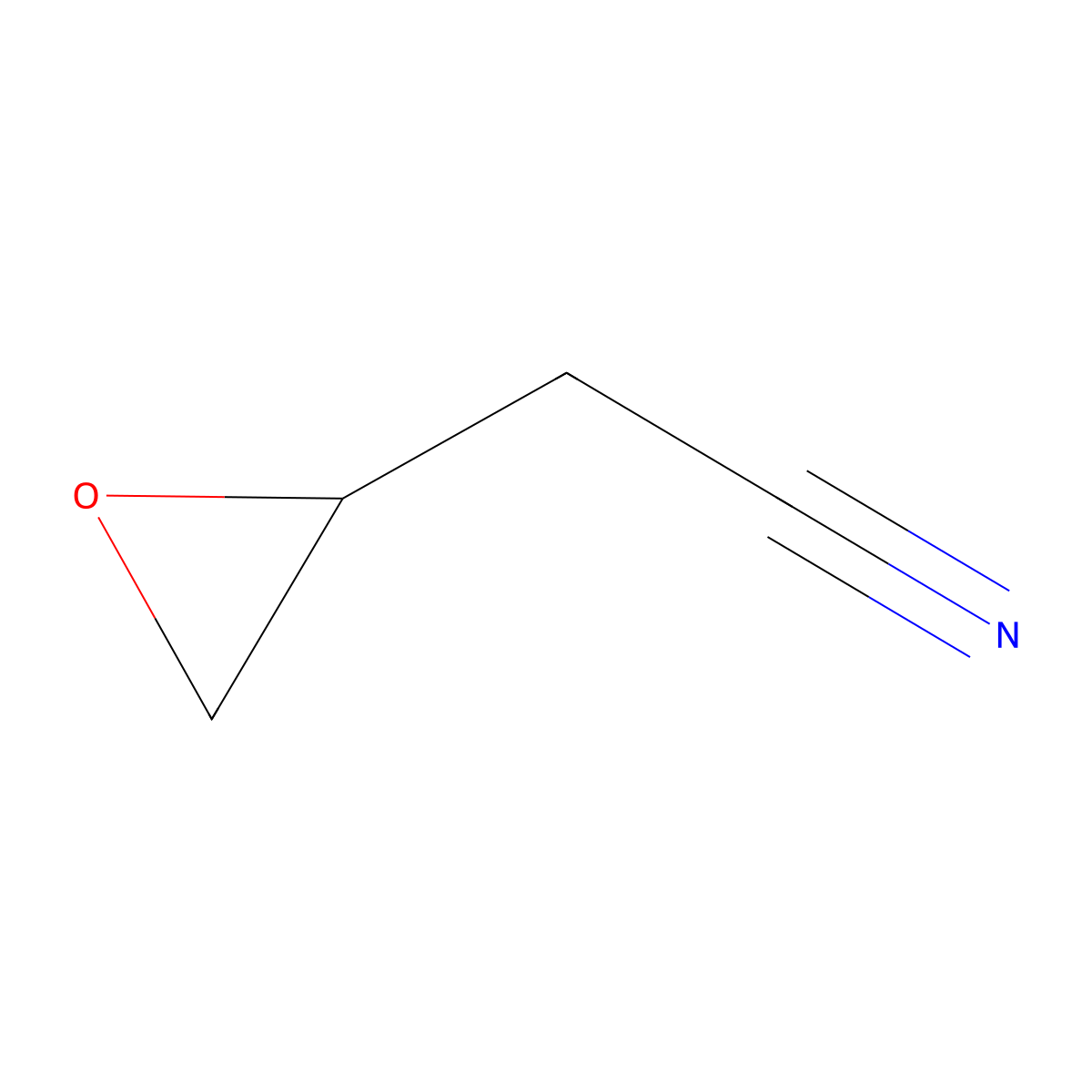 Oxiraneacetonitrile molecular structure, CAS 624-58-8