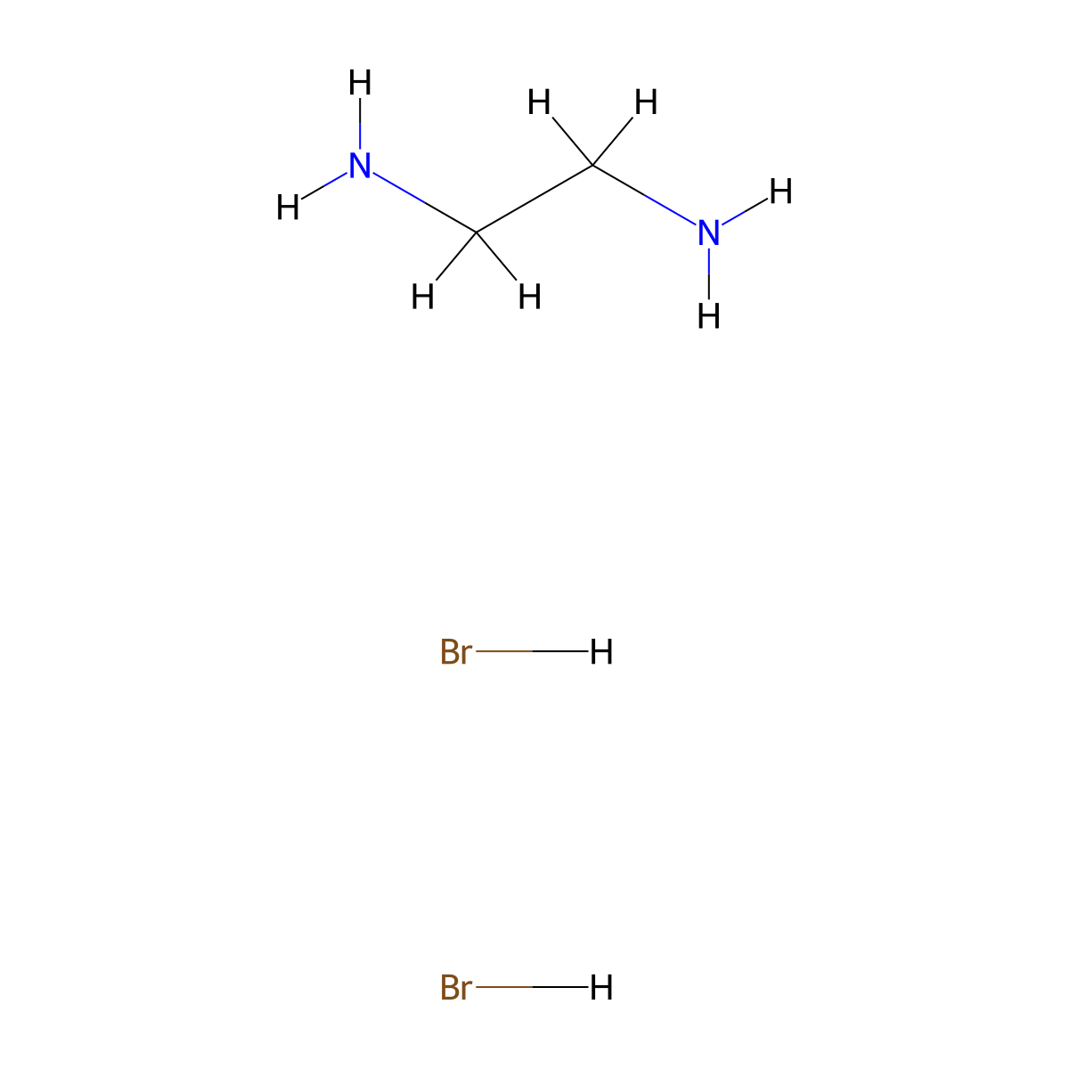 1,2-Ethanediamine, hydrobromide (1:2) molecular structure, CAS 624-59-9