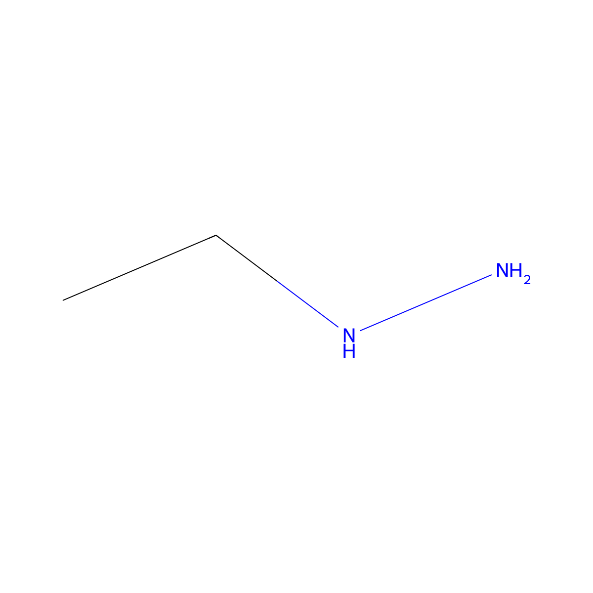 Ethylhydrazine molecular structure, CAS 624-80-6