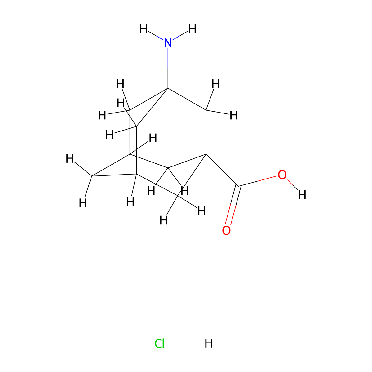 3-Aminoadamantane-1-carboxylic acid hydrochloride molecular structure, CAS 6240-01-3