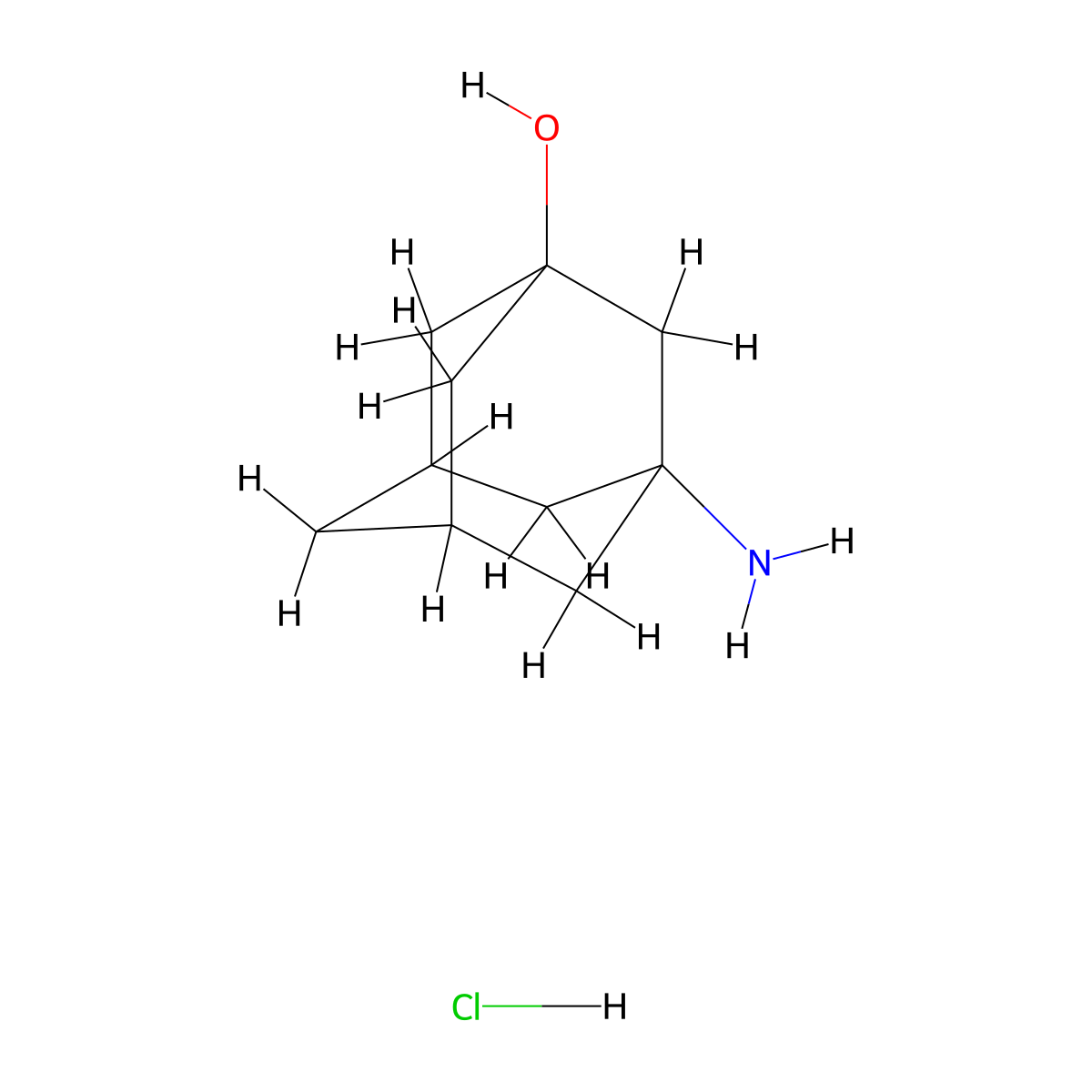 3-aminoadamantan-1-ol Hydrochloride molecular structure, CAS 6240-03-5