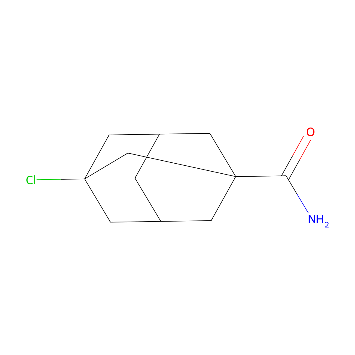 3-Chloroadamantane-1-carboxamide molecular structure, CAS 6240-08-0