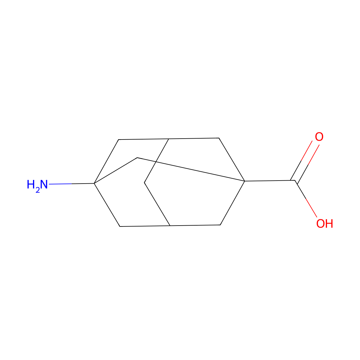 3-Amino-adamantane-1-carboxylic acid molecular structure, CAS 6240-10-4