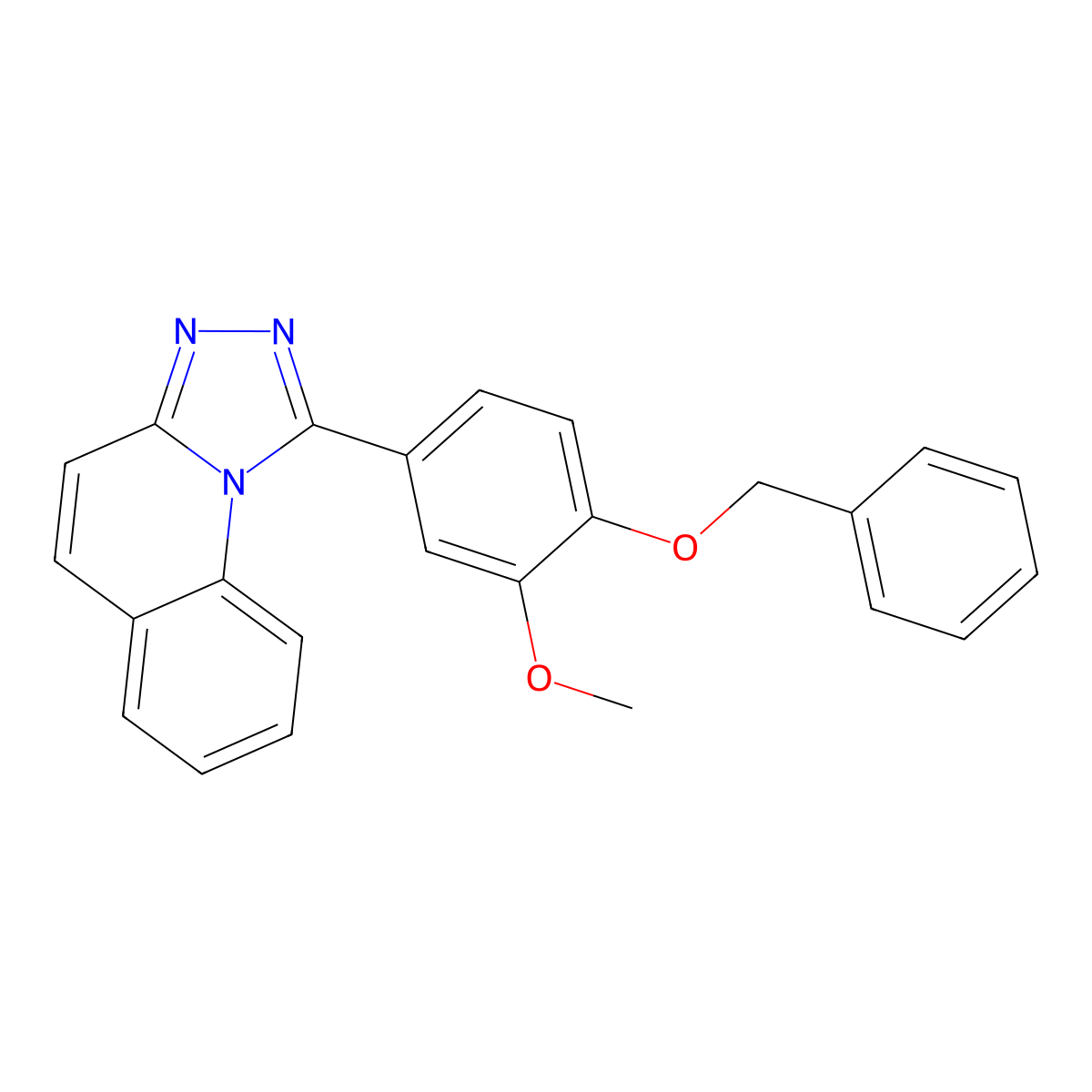 1-(3-Methoxy-4-phenylmethoxyphenyl)-[1,2,4]triazolo[4,3-a]quinoline molecular structure, CAS 6240-78-4