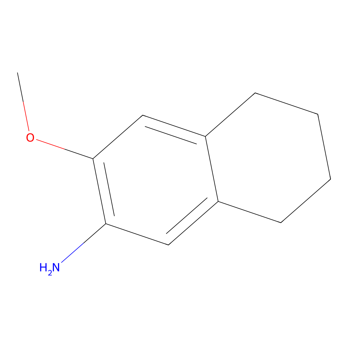 3-Methoxy-5,6,7,8-tetrahydro-naphthalen-2-ylamine molecular structure, CAS 6240-83-1
