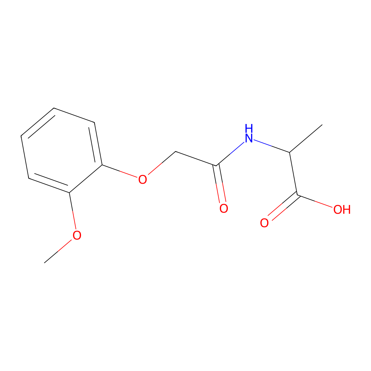 2-[[2-(2-Methoxyphenoxy)acetyl]amino]propanoic acid molecular structure, CAS 6240-94-4