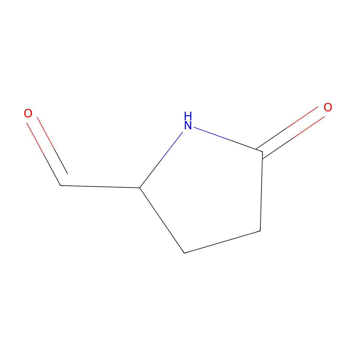 5-Oxopyrrolidine-2-carbaldehyde molecular structure, CAS 62400-90-2