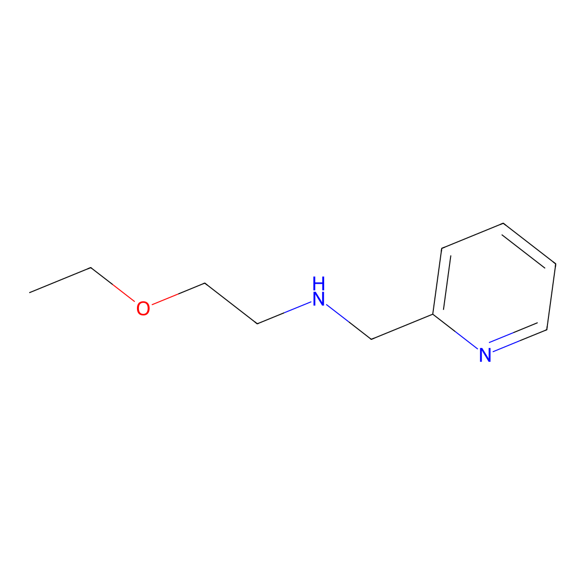 (2-Ethoxyethyl)[(pyridin-2-yl)methyl]amine molecular structure, CAS 62402-20-4