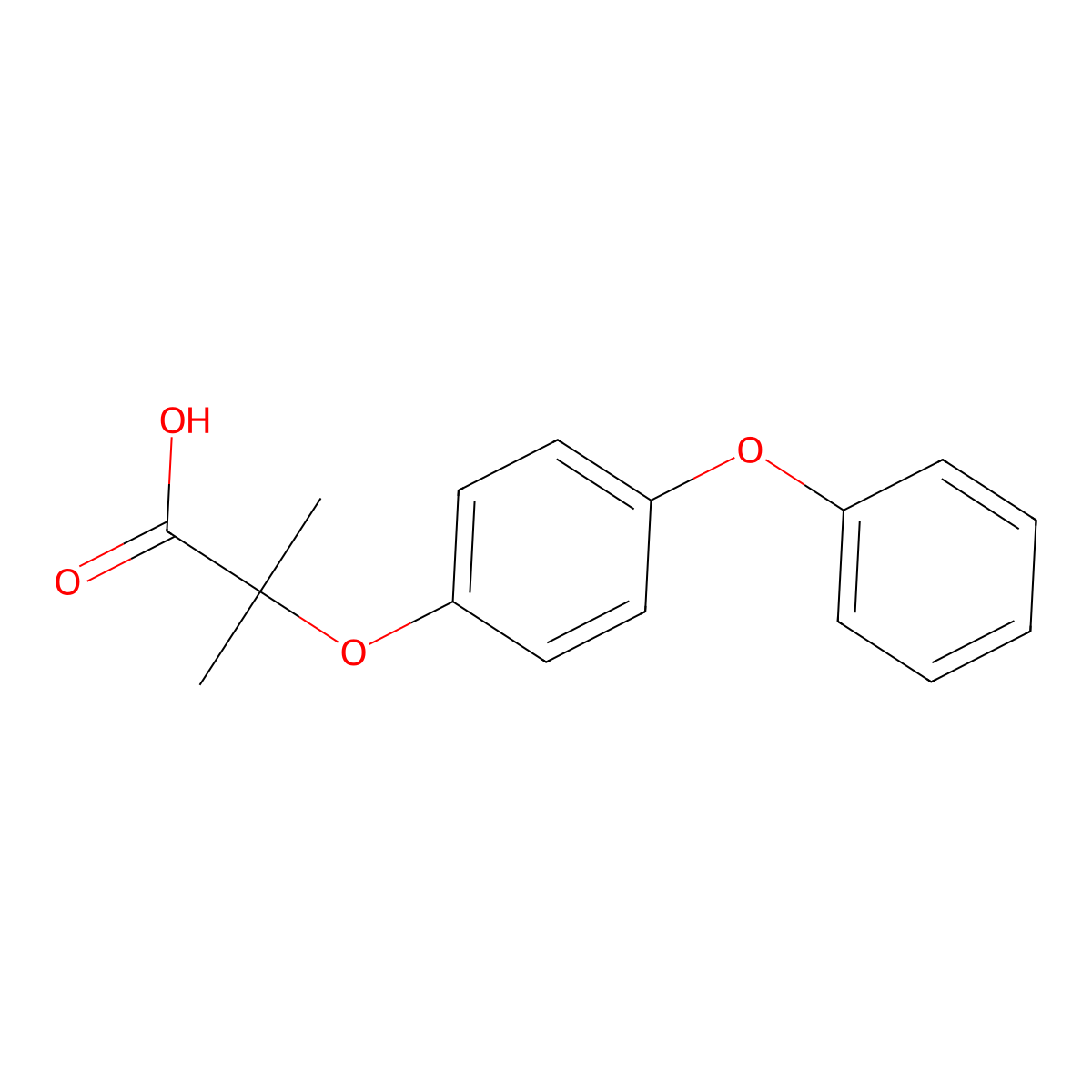 2-Methyl-2-(4-phenoxyphenoxy)propanoic acid molecular structure, CAS 62402-48-6