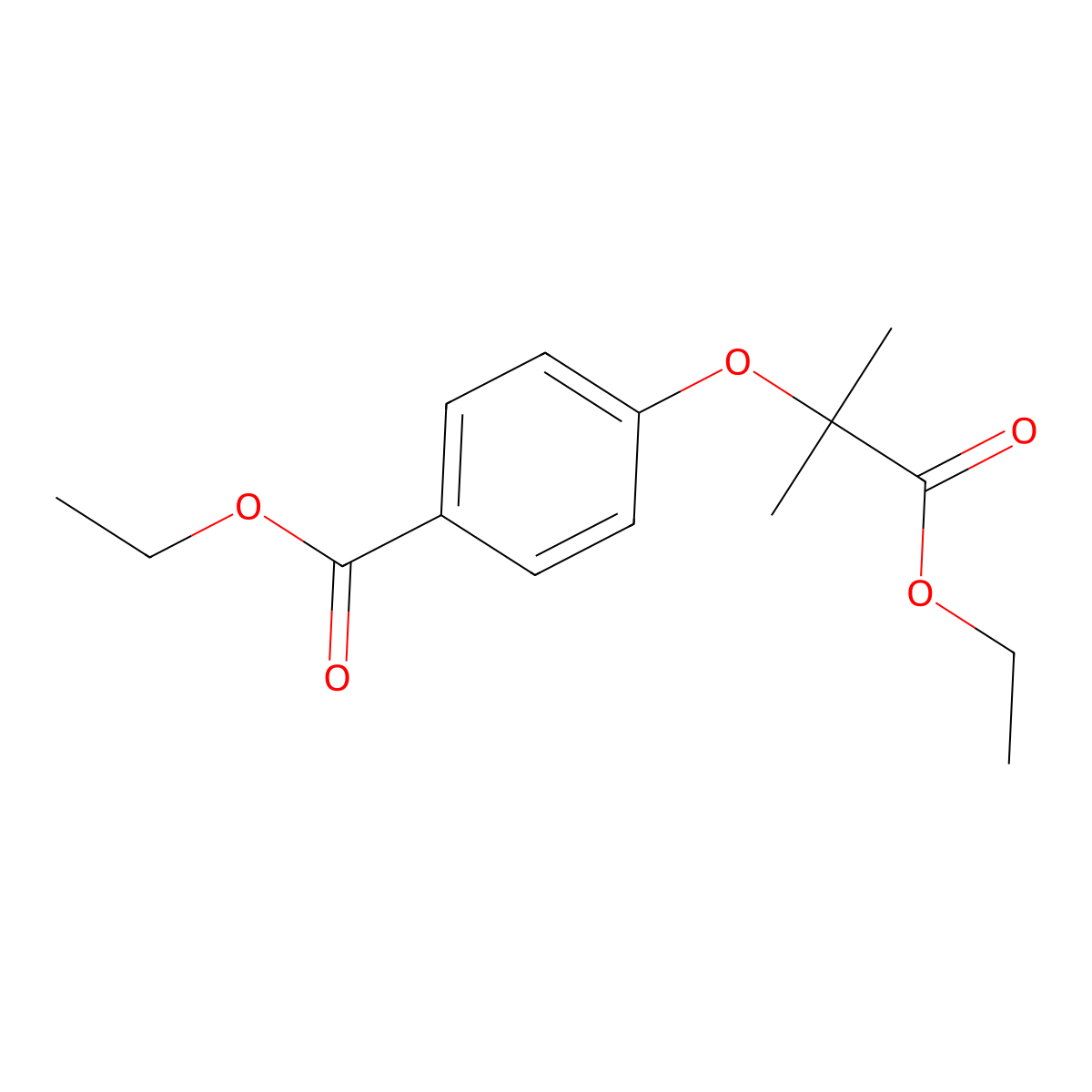 Ethyl 4-[(1-ethoxy-2-methyl-1-oxopropan-2-yl)oxy]benzoate molecular structure, CAS 62402-55-5