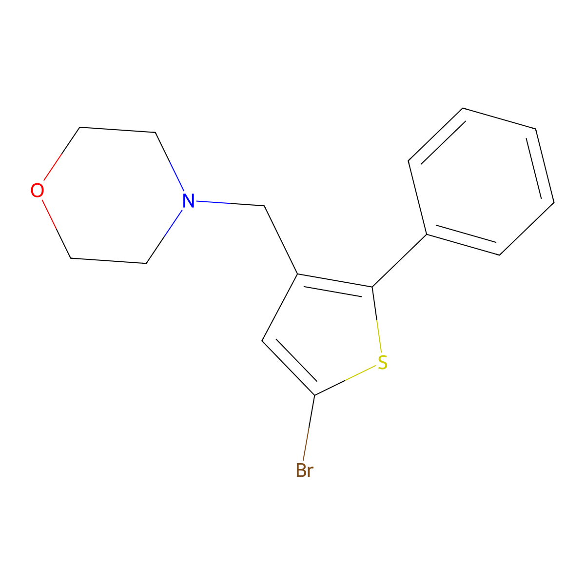 4-[(5-Bromo-2-phenyl-3-thienyl)methyl]morpholine molecular structure, CAS 62403-35-4