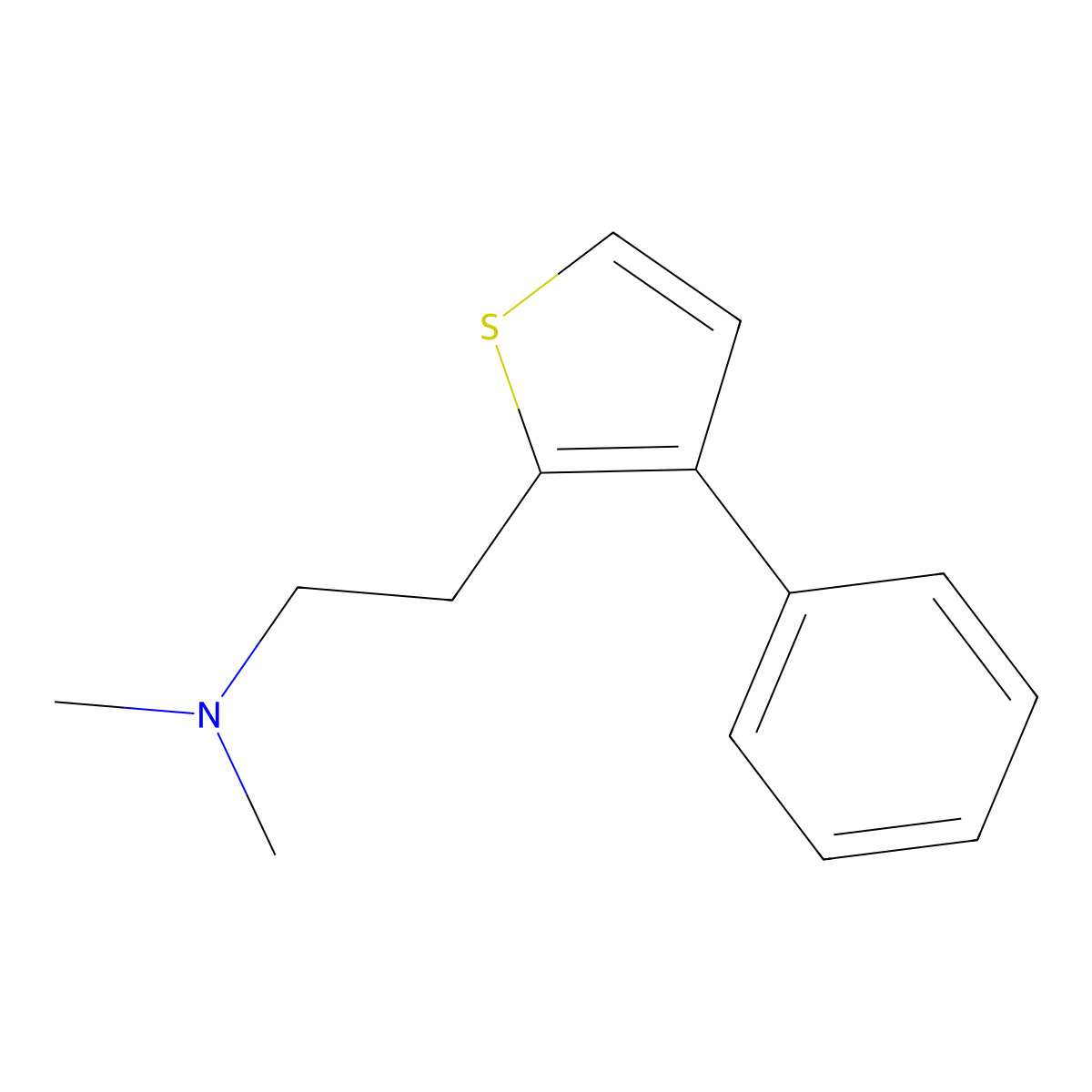 N,N-Dimethyl-2-(3-phenylthiophen-2-yl)ethan-1-amine molecular structure, CAS 62403-72-9