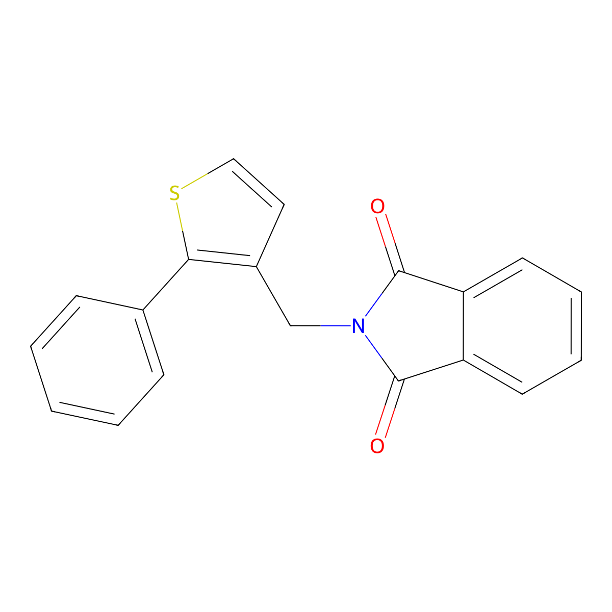 2-[(2-Phenylthiophen-3-yl)methyl]isoindole-1,3-dione molecular structure, CAS 62403-73-0