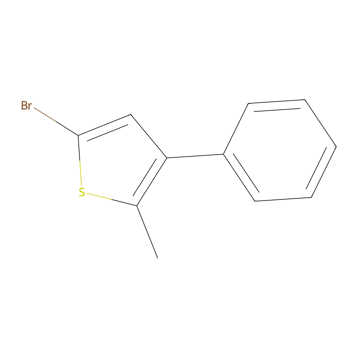 5-Bromo-2-methyl-3-phenylthiophene molecular structure, CAS 62403-80-9
