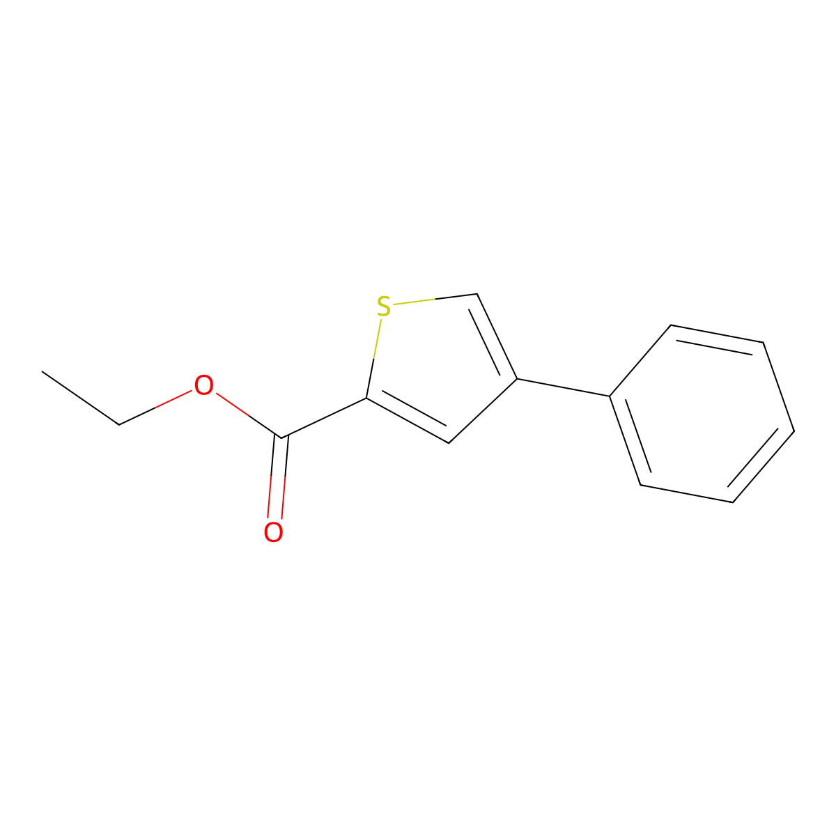 Ethyl 4-phenylthiophene-2-carboxylate molecular structure, CAS 62404-00-6