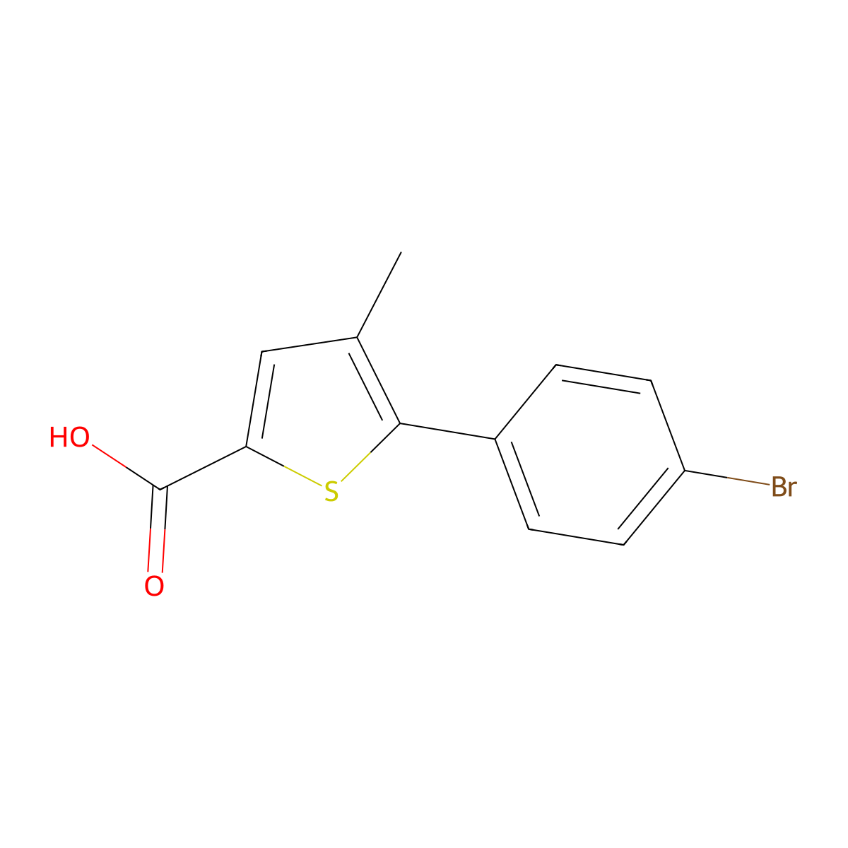 5-(4-Bromophenyl)-4-methylthiophene-2-carboxylic acid molecular structure, CAS 62404-05-1