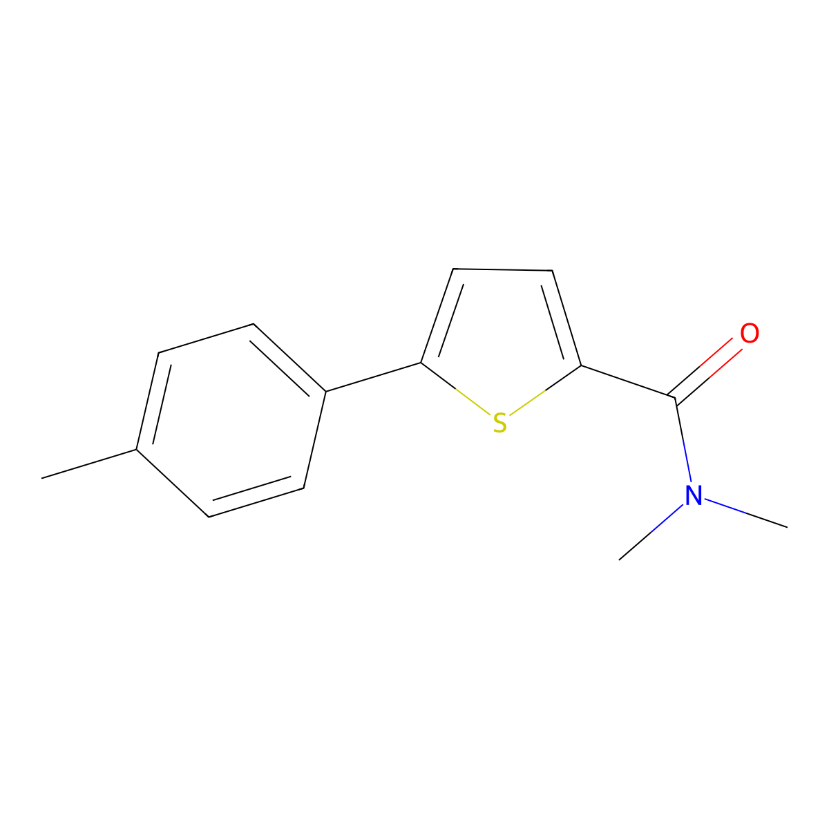 N,N-Dimethyl-5-(4-methylphenyl)thiophene-2-carboxamide molecular structure, CAS 62404-20-0