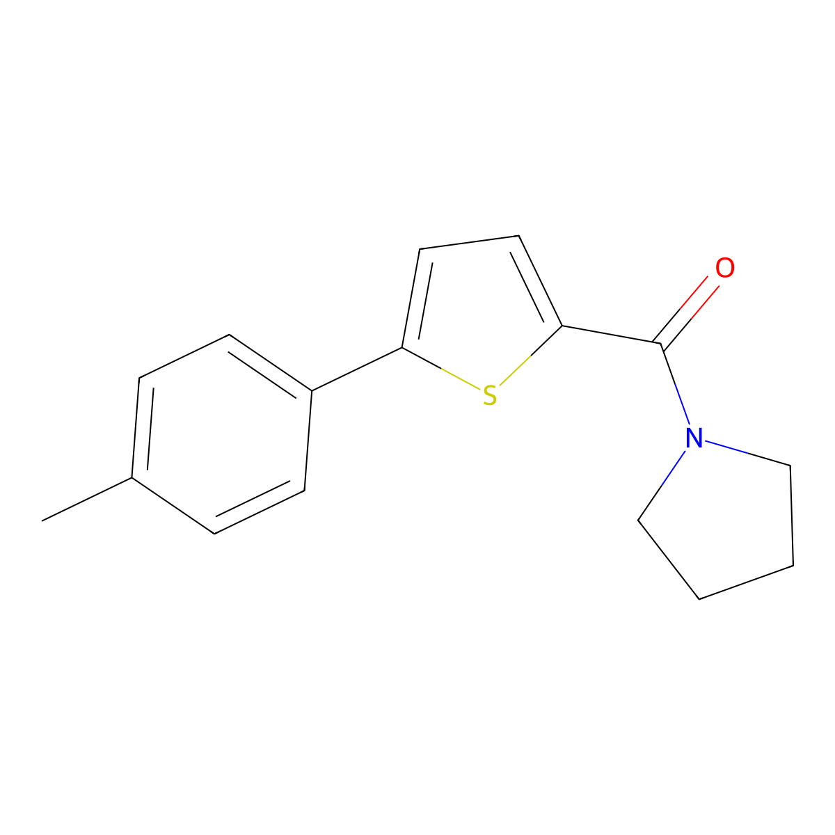 [5-(4-Methylphenyl)thiophen-2-yl](pyrrolidin-1-yl)methanone molecular structure, CAS 62404-21-1