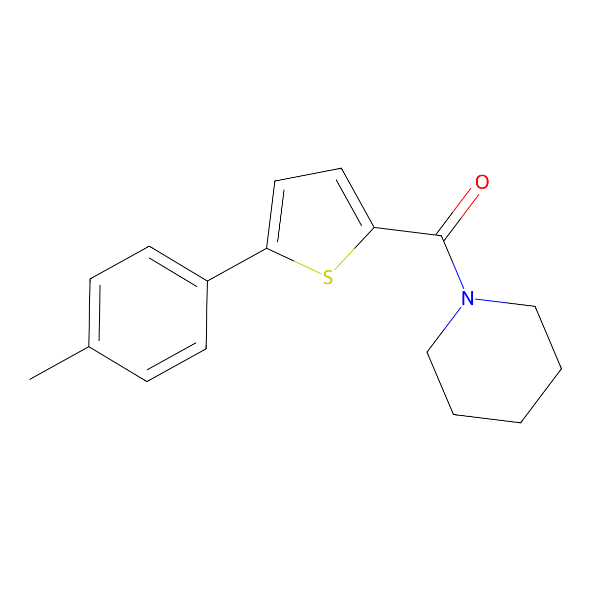 [5-(4-Methylphenyl)thiophen-2-yl](piperidin-1-yl)methanone molecular structure, CAS 62404-22-2