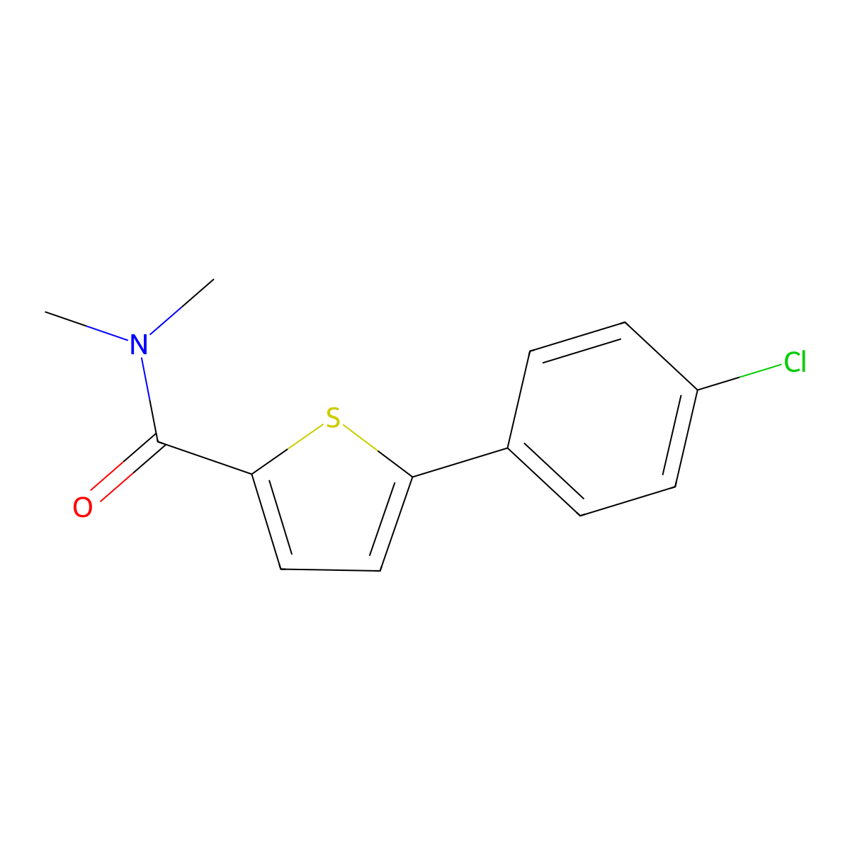 5-(4-Chlorophenyl)-N,N-dimethylthiophene-2-carboxamide molecular structure, CAS 62404-25-5