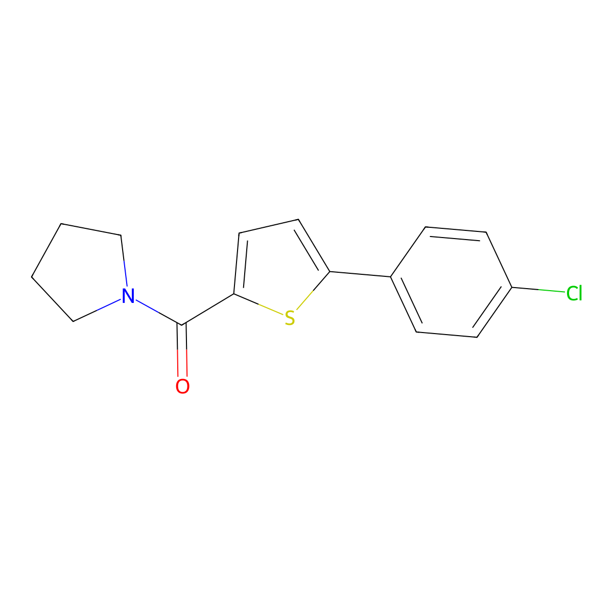 [5-(4-Chlorophenyl)thiophen-2-yl](pyrrolidin-1-yl)methanone molecular structure, CAS 62404-26-6