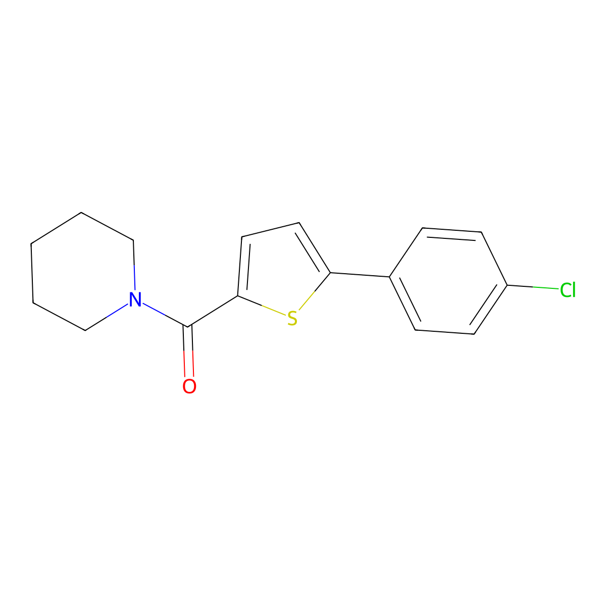 [5-(4-Chlorophenyl)thiophen-2-yl](piperidin-1-yl)methanone molecular structure, CAS 62404-27-7