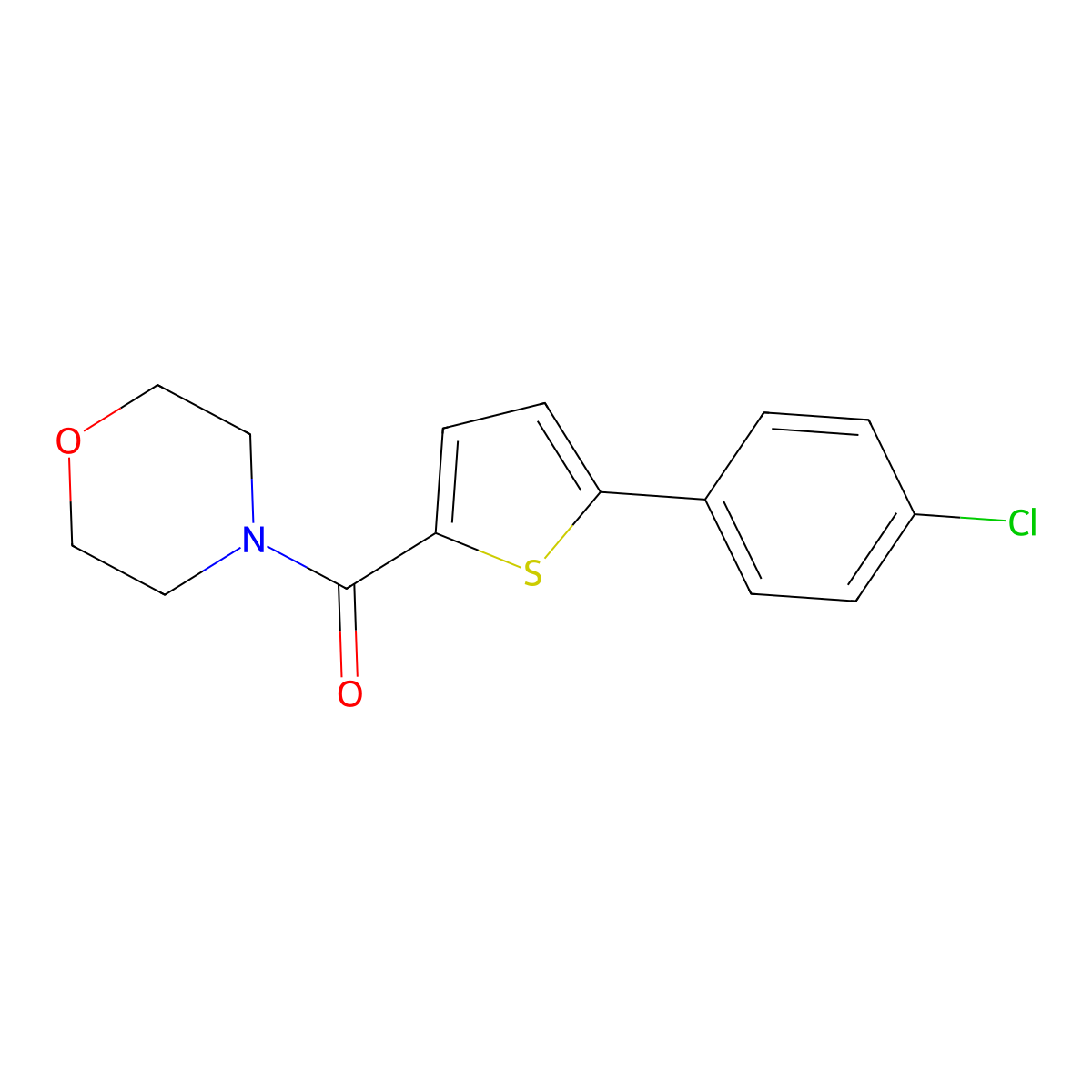 [5-(4-Chlorophenyl)thiophen-2-yl](morpholin-4-yl)methanone molecular structure, CAS 62404-28-8