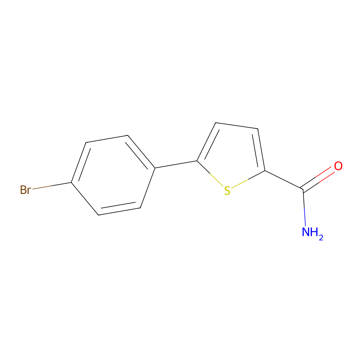 5-(4-Bromophenyl)thiophene-2-carboxamide molecular structure, CAS 62404-29-9