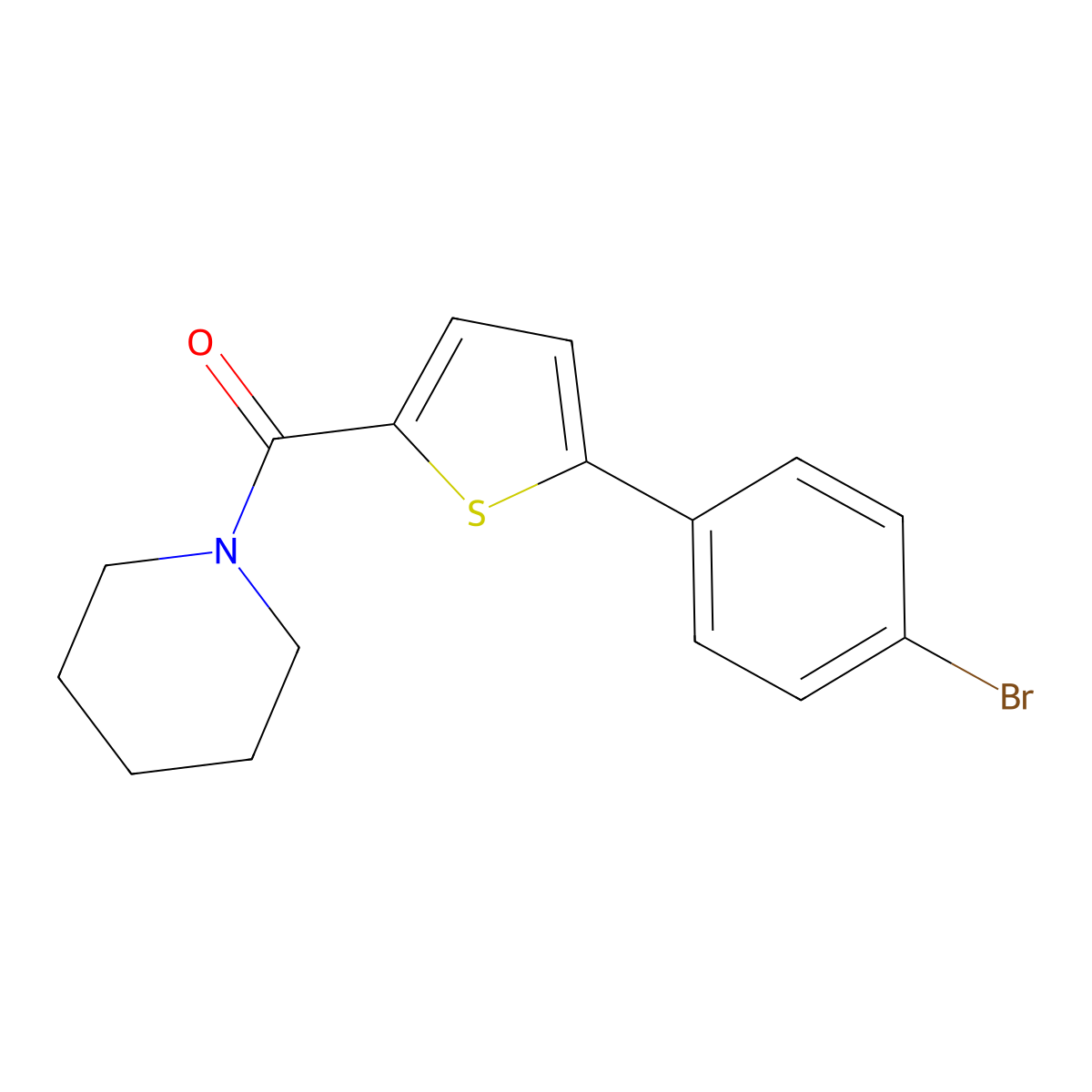 [5-(4-Bromophenyl)thiophen-2-yl](piperidin-1-yl)methanone molecular structure, CAS 62404-32-4