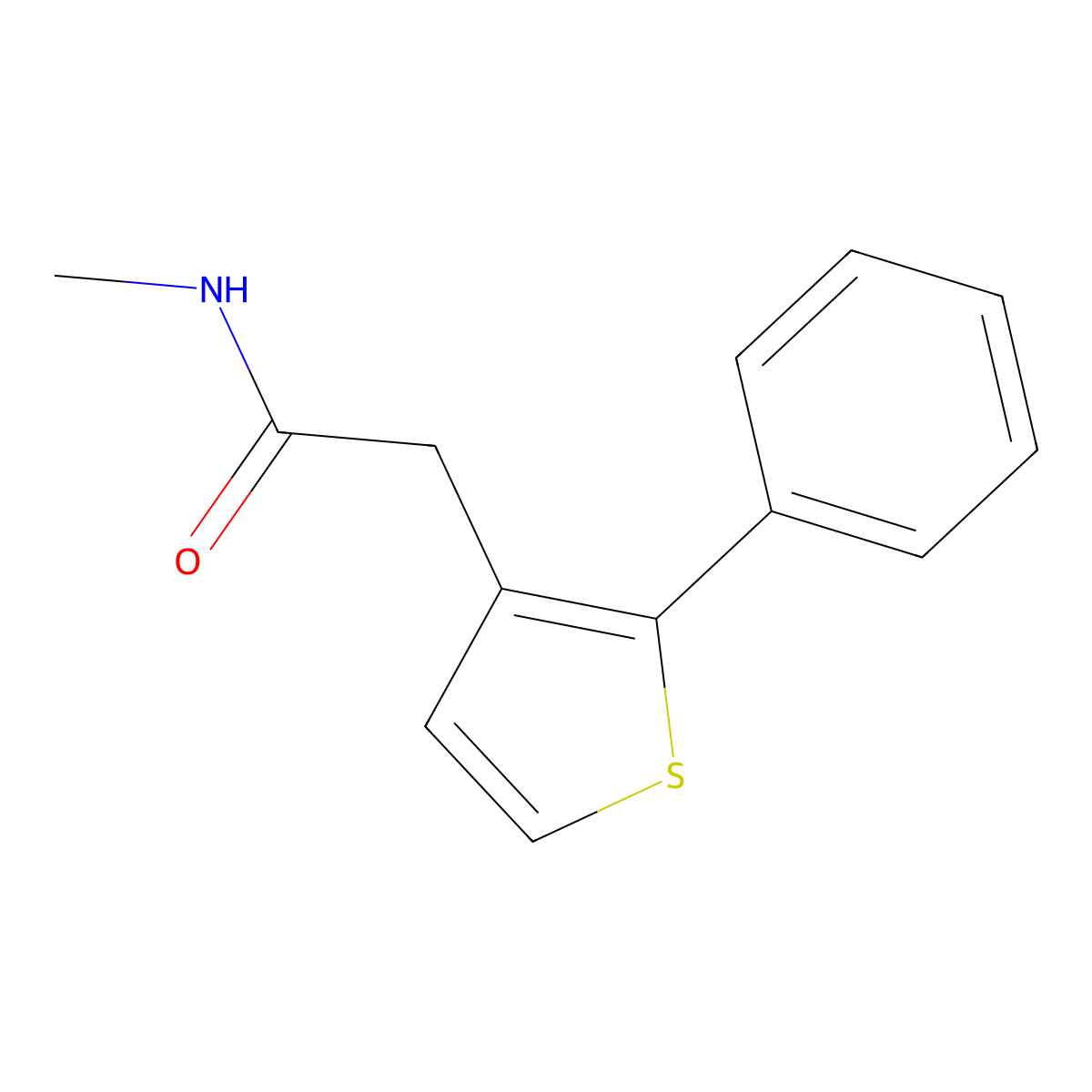 N-Methyl-2-(2-phenylthiophen-3-yl)acetamide molecular structure, CAS 62404-37-9