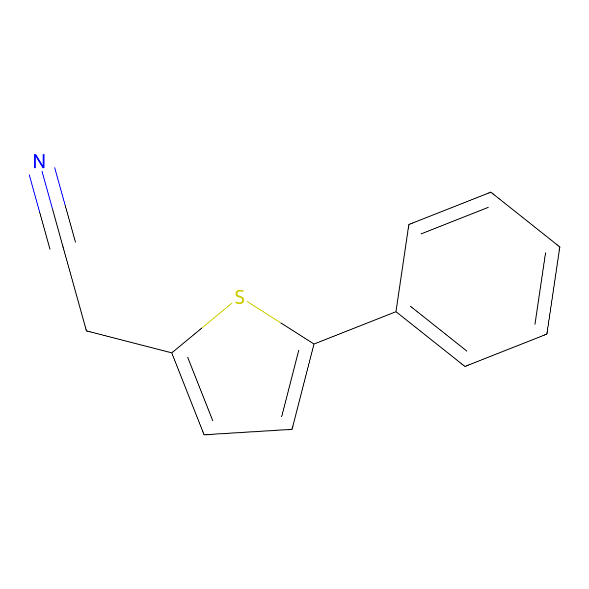(5-Phenylthiophen-2-yl)acetonitrile molecular structure, CAS 62404-42-6